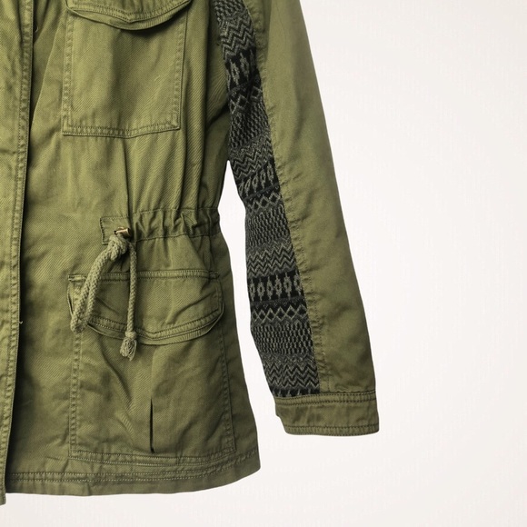 Forever 21 Utility Army Cotton and Wool Green Jacket Size S - Picture 11 of 15